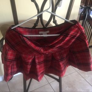 Charlotte russe red plaid school girl skirt